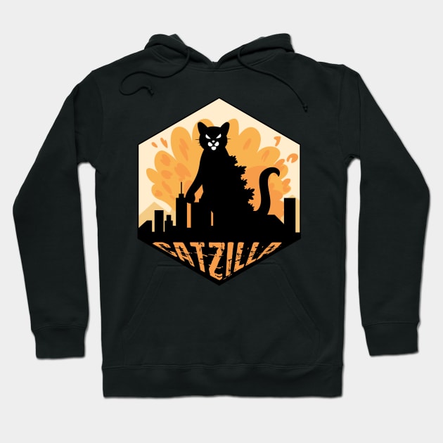 Catzilla City Cat Monster Hoodie by VecTikSam